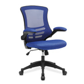 Nautilus Designs Luna Designer High Back Mesh Blue Task Operator Office Chair With Folding Arms and Black Shell - BCM/L1302/BL DD